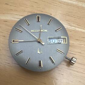 Accutron Cell-2427 Vintage 1979 Bulova Quartz Movement With Dial Day-date