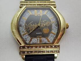 Apple Bottoms Abw14278bk Quartz Watch Gold -toned Hexagonal Case&black Band-japan Movement