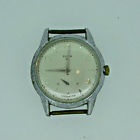 B6347 Elgin Vintage Shockmaster Silver Tone Watch Case Movement And Dial