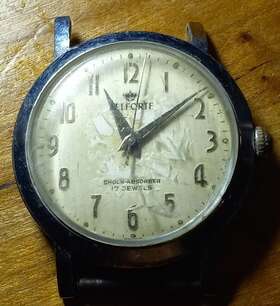 11k25 Belforte Vintage 17 Jewel Mens Wrist Watch Movement For Parts As Is