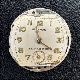 Benrus Ax12 Mechanical Watch Movement Manual Wind Metal 19.1mm Dial Case Back