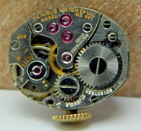 Dz-401 Benrus Vintage Dz 401 17 Jewel Ladies Wrist Watch Movement With Dial And Crown