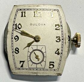 Bulova 10af Vintage 1936 17j Movement Dial And Hands For Parts Repair J15