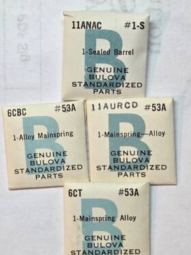 11aurcd Bulova Main Springs. For 11 Anac 6 Ct Cbc Aurcd. Nos Unopened