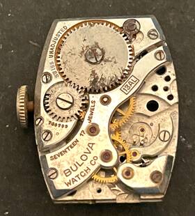 13al Bulova Vintage Cal Mens Watch Movement Parts 13 Al 17j Swiss