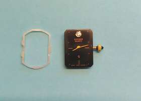 2250a-6 Citizen 2250a Cq Jewel Quartz Movement Black Dial Gold Hands And Crown.sets Runs