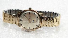 04866 Clerc Vintage Automatic Watch Gold Plated Case Running Movement Parts Repair Vgc