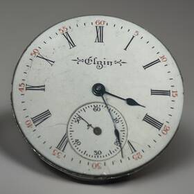 10465879 Elgin 1904 Pocket Watch Movement Dial Hands Grade 296 Parts Repair