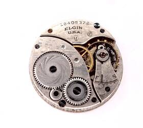 Elgin #18405372 0506-12 Vintage Grade 324 Size 7 Jewels Pocket Watch Movement For Parts