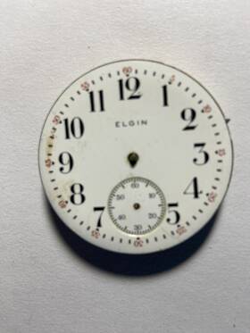 19235356 Elgin Vintage 1917 Pocket Watch Movement With Dial 4 Repair Lot #246
