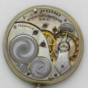 Elgin 27255322 Grade 345 Model 3 12 Size Pocket Watch Movement And Fancy Dial