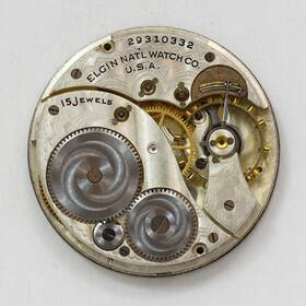 Elgin 29310332 Grade 315 Model 3 Pocket Watch Movement And Metallic Dial Ca. 1927
