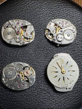 Elgin 54802366 Vintage Hamilton Longines Timex And Mechanical Watch Movements Lot Parts