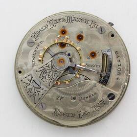 6471084 Elgin Grade 164 Model 2 18 Size Railroad Movement And Enamel Dial Ca. 1896