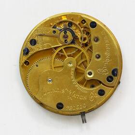 721010 Elgin Illinois Grade 131 Model 1 4 Size Pocket Watch Movement And Enamel Dial Ca 1887