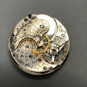 Grade-222 Elgin Antique 1900 Grade 222 0s 7j Hunting Pocket Watch Movement - Ticking