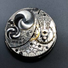 Grade-269 Elgin Antique 1904 Grade 269 0s 7j Hunting Pocket Watch Movement - Ticking