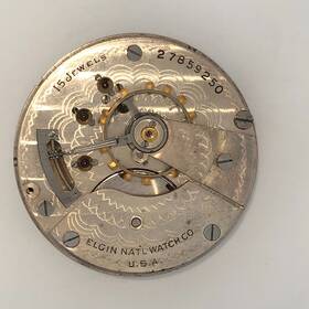 Grade-317 Elgin Vintage 1925 18s 15j Grade 317 Open Face Pocket Watch Movement - Ticking
