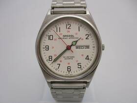 Eta 7159 Speidel Ref. Railroad Approved Mens Quartz Day-date Watch And Stretch Band