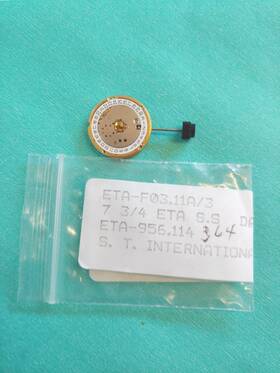 F03.11a Eta Date 3 7.75 Inch Ft Jewel Movement. Sets Runs Keeping Time 24 Hrs