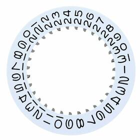 3030-3035 Ewatchparts Wbm50428 Date Disc For Rolex Datejust 36mm Movement White Black Numbers