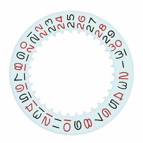 3030-3035 Ewatchparts Wbm50429 Date Disc For Rolex Movement White With Red/black Alternating Numbers