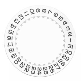 Ewatchparts Wbm50434 Date Disc For Rolex 3135-3155 Movement White With Black Numbers
