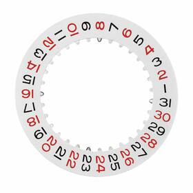 3135-3155 Ewatchparts Wbm50435 Date Disc For Rolex Movement White With Red/black Numbers
