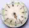 F1921 Unbranded 25 Mm Porcelain 60 Minute Dial With Gold Antique Swiss Watch Movement