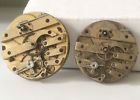Good Watch Vtg Pocket Balance Lot 2 Parts Antique Swiss Key Movements Wind