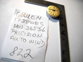 36536 Gruen 822l Pricision 17 Jewels Movement Auto Wind No Winder