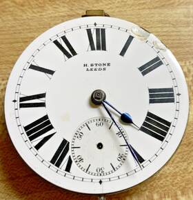 633380 H. Stone 1890s Harris Inch Leeds Pocket Watch Movement Manual Key Wind 45 Mm