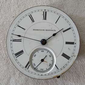 8675309 Hampden 1887 Pocket Watch Movement Springfield S/n 494841 18s 7j Parts Or Repair