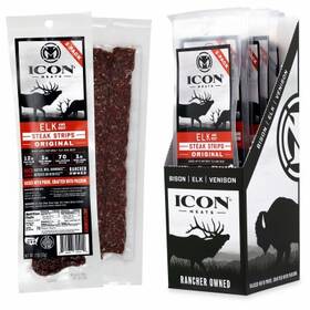 Icon 74101 8 Pack - 2 Oz. Elk Steak Strip Original