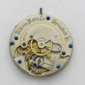 103790 Illinois Grade 155 Model 2 8 Size Pocket Watch Movement And Enamel Dial Ca. 1882