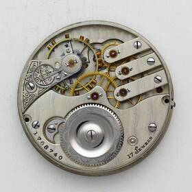 1768740 Illinois Grade 184 Model 4 16 Size Pocket Watch Movement And Enamel Dial Ca. 1905