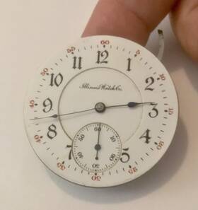 Illinois Grade-172 16s Grade 172 Lever Set 11j Pocket Watch Movement And Dial Clean / Works