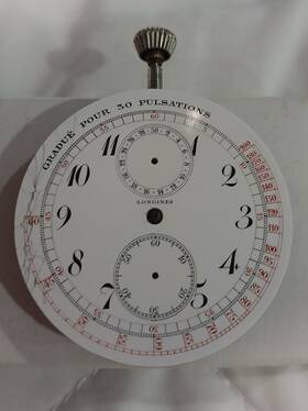 Longines 19.73n Antique Medical Chronograph Movement Caliber And Dial. To Restore