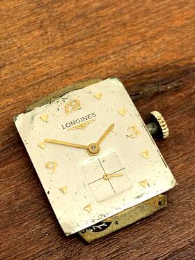 8145566 Longines Watch Silver Dial 9lt 17j Swiss Movement 1950s Works For Repair Parts