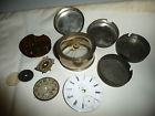 Lot Pocket Parts Mixed Cases Tin Watch Vtg