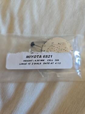 Miyota 6s21 Movement Quartz Date At 4 1/2