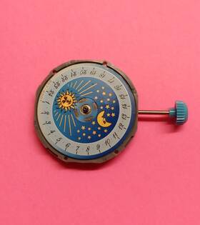 Sm90 Miyota Nos -3 Hand Sun And Moon Movement. Sets Runs Keeps Time 24 Hrs
