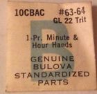 10cbac Part Genuine 63-64 Bulova Gl Pair Trit 22 Hour Minute Hands 1