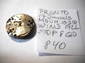 13-210 Pronto 840l 17 Jewels Movement Wind All Stop And Go