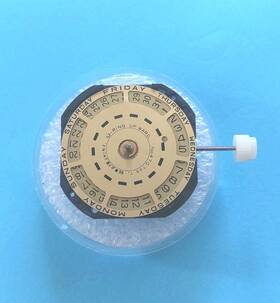 Pulsar Y147a Date 3 Day 12 Movement. Nos.sets Runs Keeps Time 24 Hrs.gold Ring