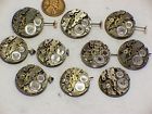 Q-355 Unbranded 10 Vintage Watch Movements 4 Tick Parts Repair Steampunk