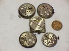 Q-686 Unbranded 5 Vintage Mens Wrist Watch Movements 1 Ticks Parts Repair Steampunk