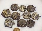 Q-908 Unbranded 10 Misc Vintage Watch Movements Parts Repair Steampunk