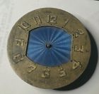 Rare Nice Enamel Sandoz Clock Movement Dial 15j 52mm Blue M10 Repair