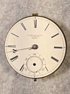 Sam Magnus 8850 Antique Inch London #8850 Fusee Pocket Watch Key Wind Movement 45mm